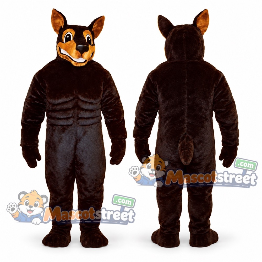 Brown Doberman Mascot Costume Brown Doberman Mascot Costume