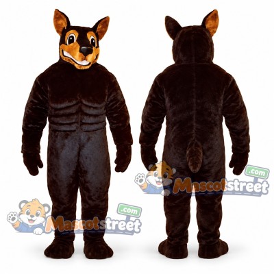 Brown Doberman Mascot Costume Brown Doberman Mascot Costume