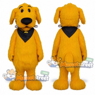 Yellow Dog Mascot Costume with Black Bandana
