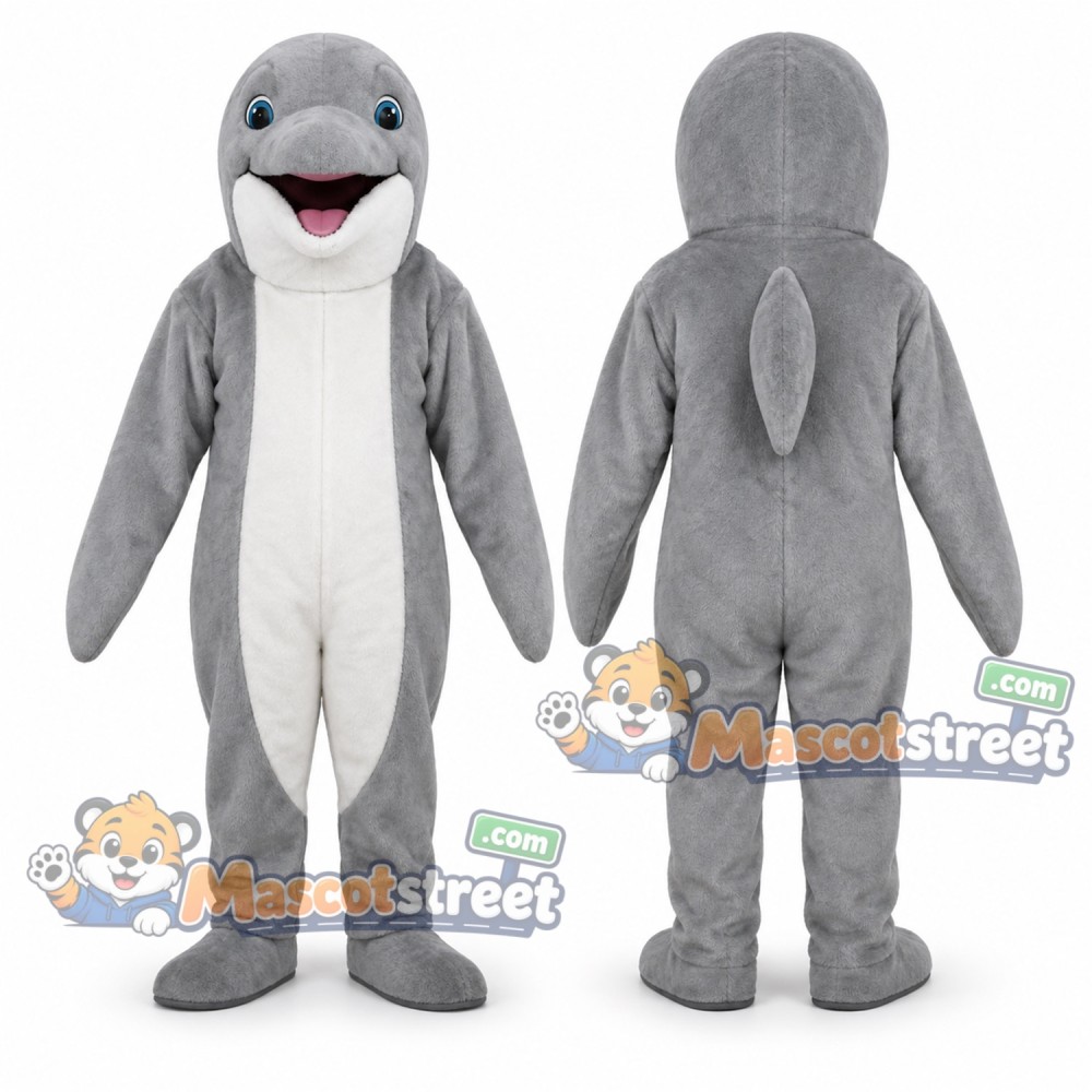Gray Dolphin Mascot Costume Gray Dolphin Mascot Costume