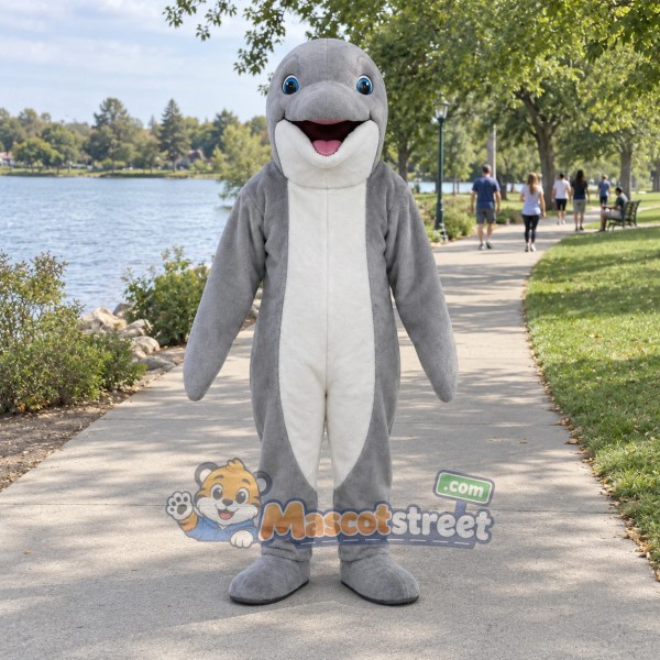 Gray Dolphin Mascot Costume