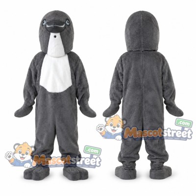 Gray Dolphin Mascot Costume Gray Dolphin Mascot Costume