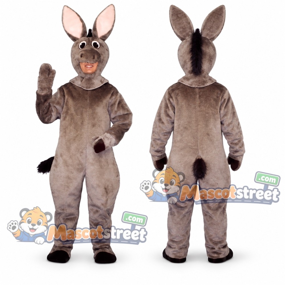 Gray Donkey Mascot Costume Gray Donkey Mascot Costume
