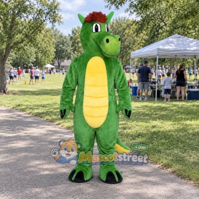 Green Dragon Mascot Costume Green Dragon Mascot Costume