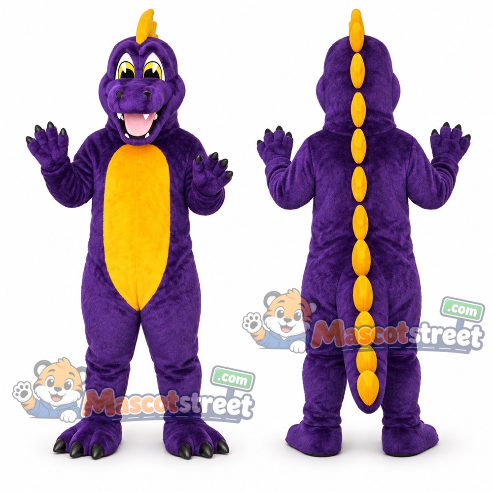 Purple Dragon Mascot Costume Purple Dragon Mascot Costume