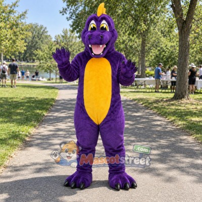 Purple Dragon Mascot Costume Purple Dragon Mascot Costume
