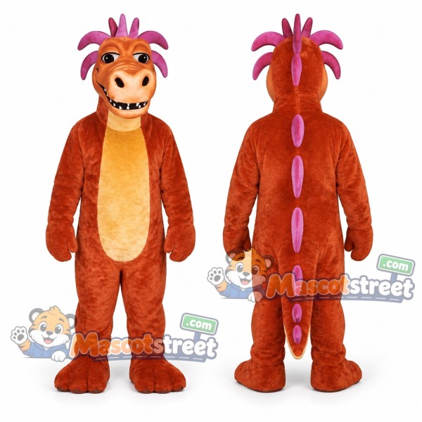 Orange Dragon Mascot Costume