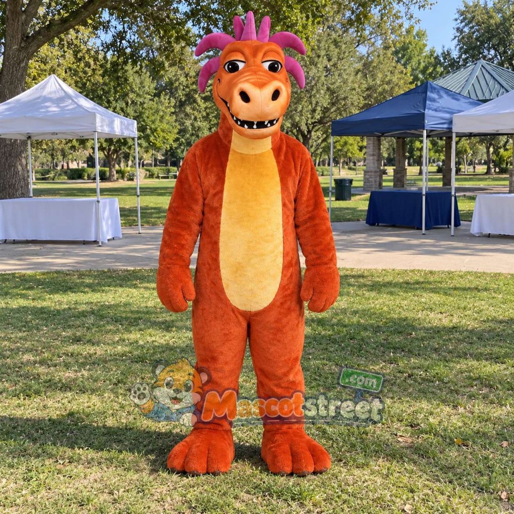 Orange Dragon Mascot Costume