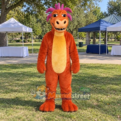 Orange Dragon Mascot Costume