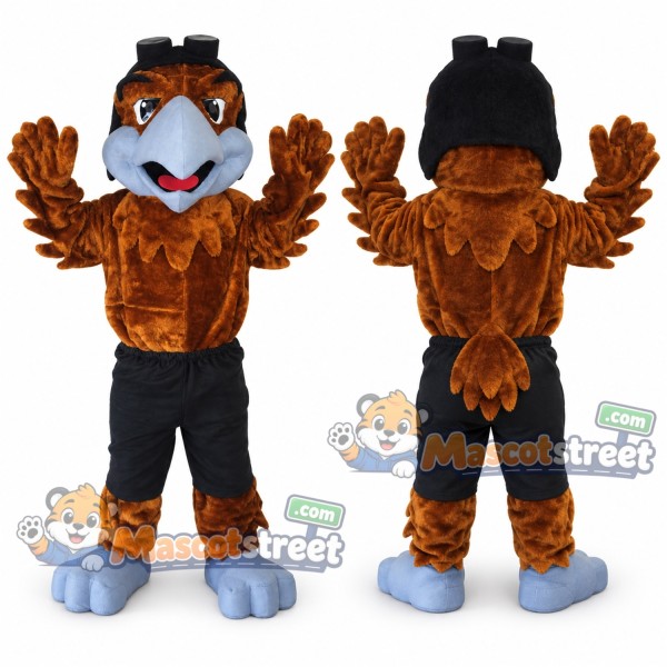 Brown Bird Mascot Costume with Black Shorts