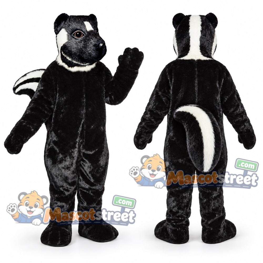 Black and White Skunk Mascot Costume Black and White Skunk Mascot Costume
