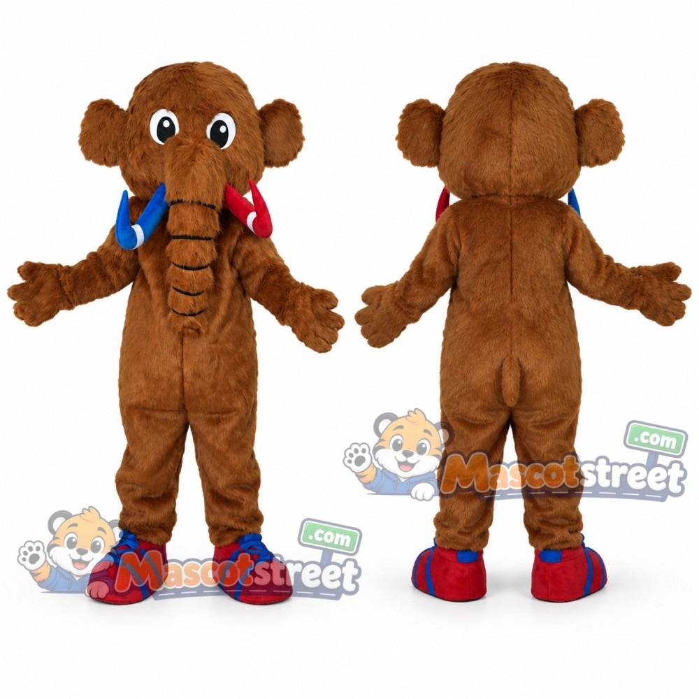 Brown Mammoth Mascot Costume Brown Mammoth Mascot Costume
