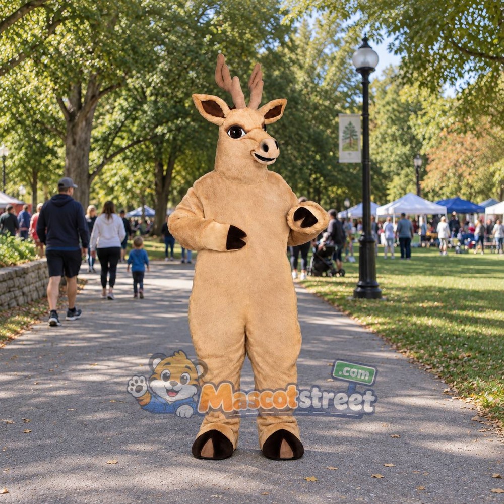 Tan Elk Mascot Costume