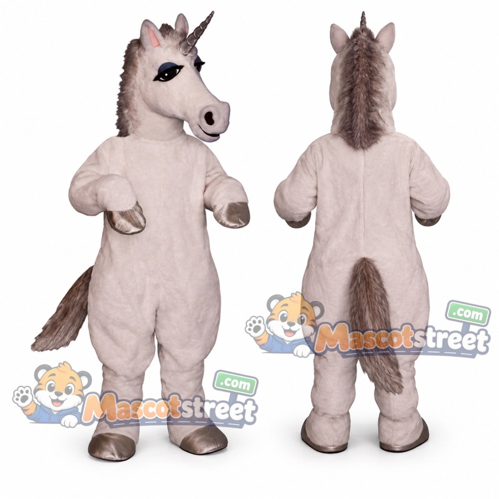 Gray Unicorn Mascot Costume Gray Unicorn Mascot Costume