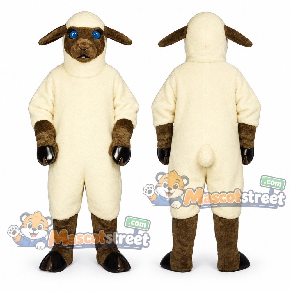 Cream Sheep Mascot Costume Cream Sheep Mascot Costume