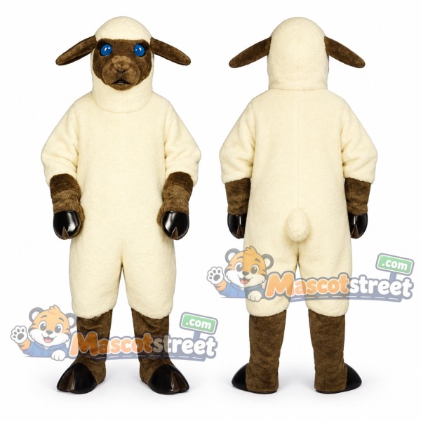 Cream Sheep Mascot Costume