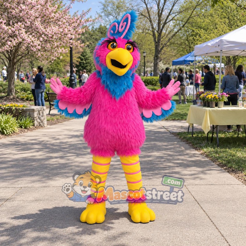 Pink Parrot Mascot Costume Pink Parrot Mascot Costume
