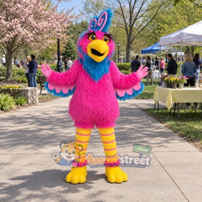 Pink Parrot Mascot Costume Pink Parrot Mascot Costume