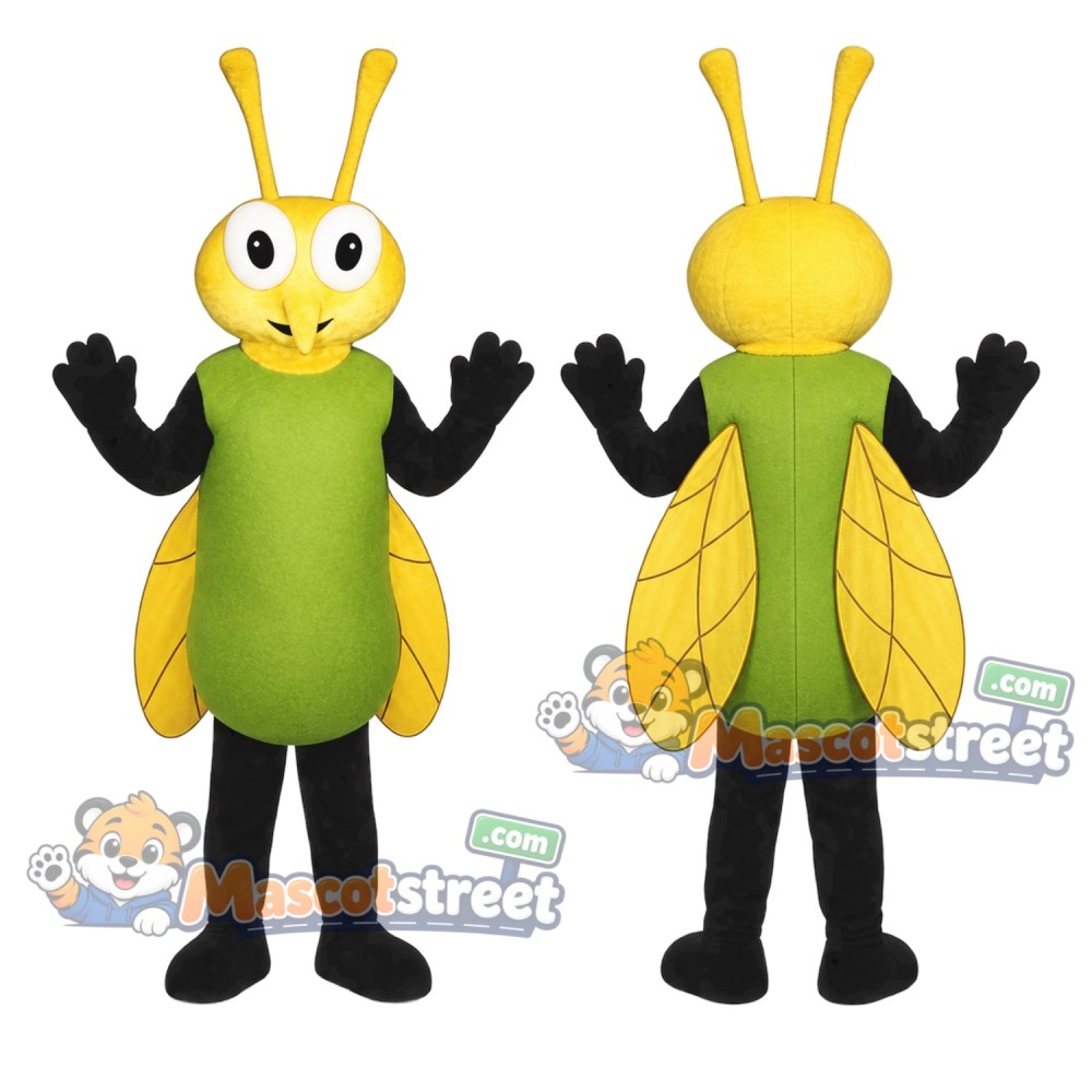 Green and Yellow Fly Mascot Costume Green and Yellow Fly Mascot Costume