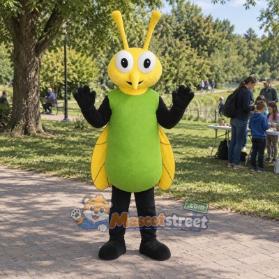 Green and Yellow Fly Mascot Costume Green and Yellow Fly Mascot Costume