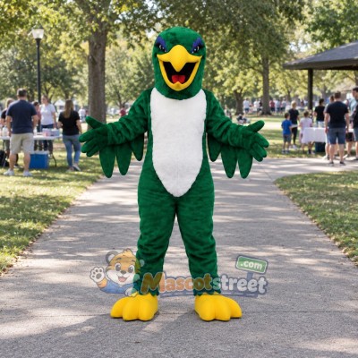Green Falcon Mascot Costume