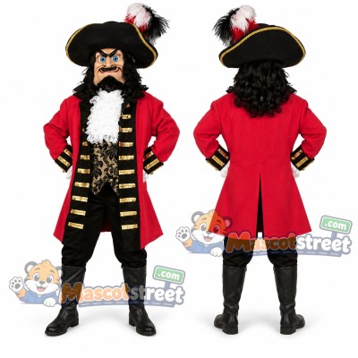 Pirate Mascot Costume with Red Coat and Tricorn Hat Pirate Mascot Costume with Red Coat and Tricorn Hat