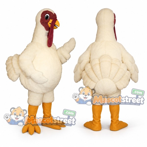 White Turkey Mascot Costume