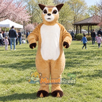 Tan Deer Mascot Costume Tan Deer Mascot Costume
