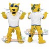 Yellow Jaguar Mascot Costume with White Shirt