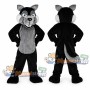 Black and Gray Wolf Mascot Costume