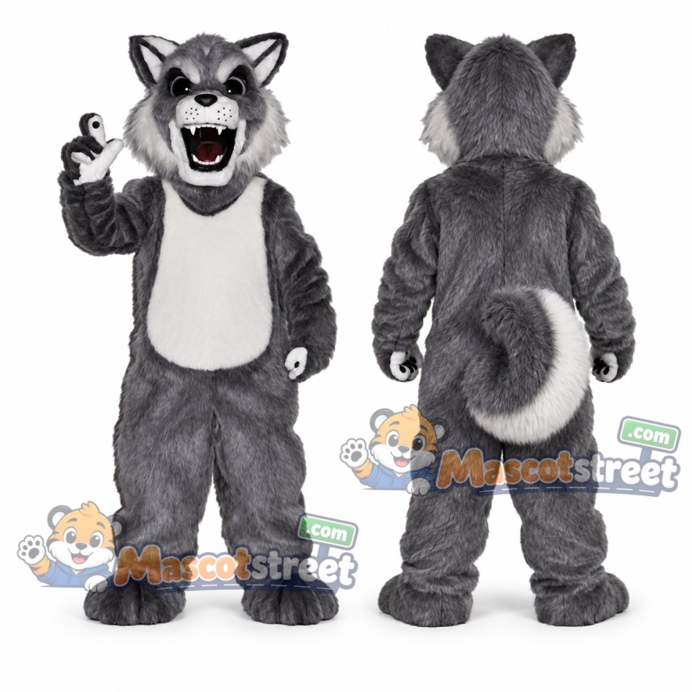 Gray Husky Mascot Costume