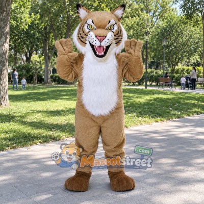 Tan Wildcat Mascot Costume Tan Wildcat Mascot Costume