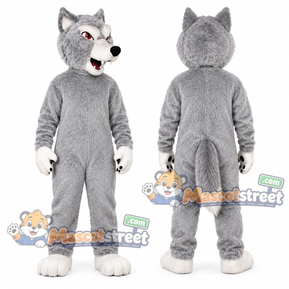 Gray Wolf Mascot Costume