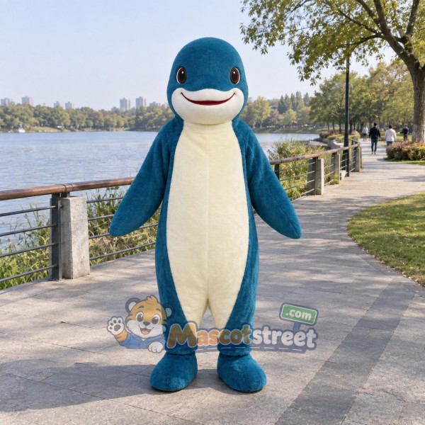 Teal Dolphin Mascot Costume
