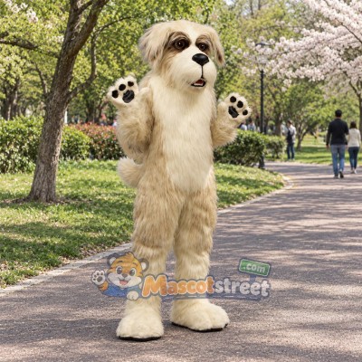 Tan Dog Mascot Costume Tan Dog Mascot Costume