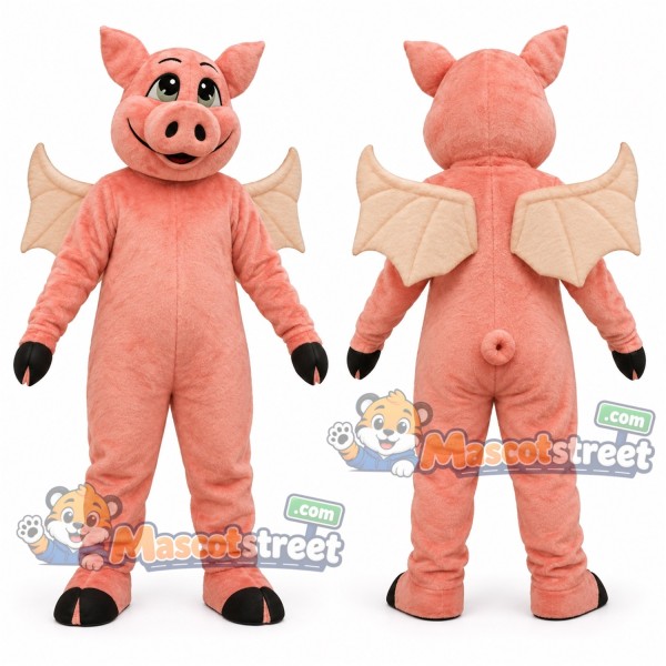 Pink Flying Pig Mascot Costume