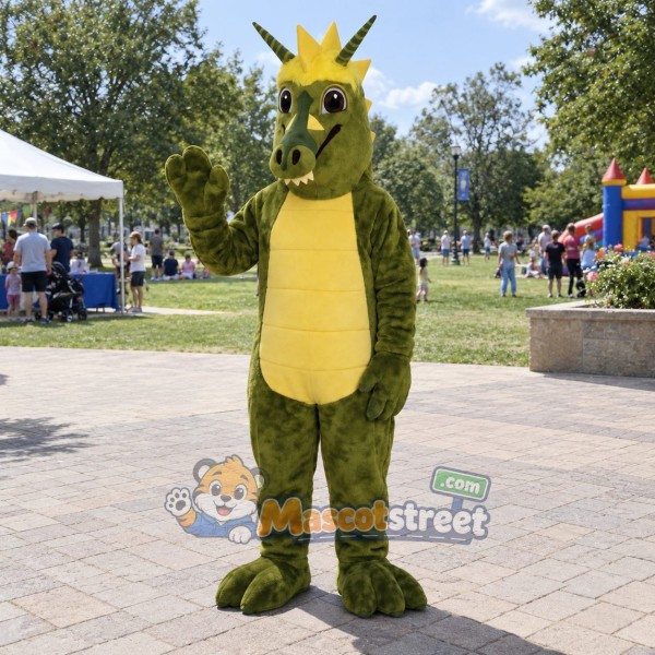 Green Dragon Mascot Costume Green Dragon Mascot Costume