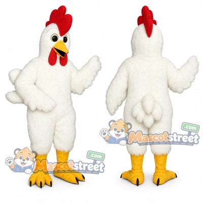White Chicken Mascot Costume White Chicken Mascot Costume