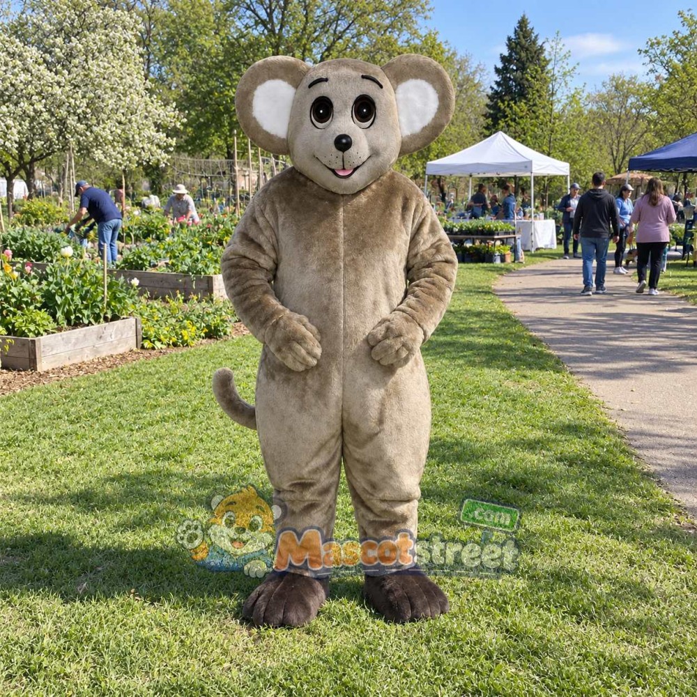 Gray Mouse Mascot Costume Gray Mouse Mascot Costume