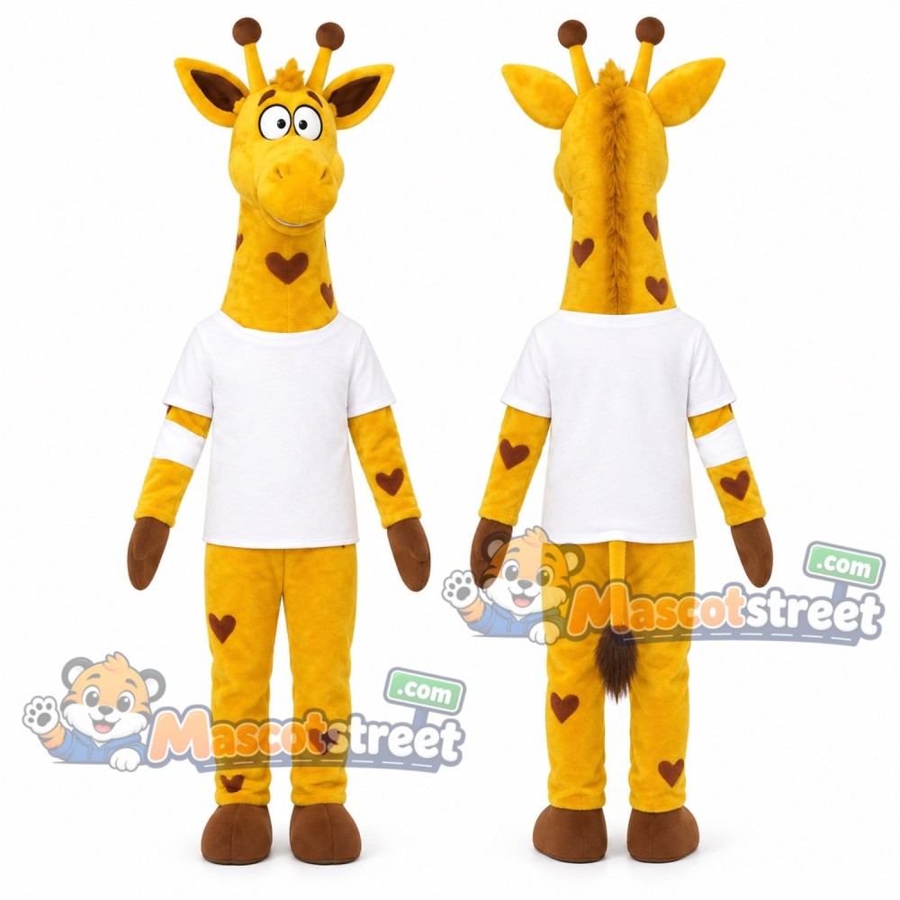 Giraffe Mascot Costume with White Shirt Giraffe Mascot Costume with White Shirt