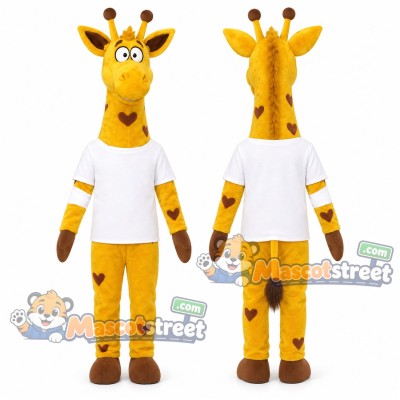Giraffe Mascot Costume with White Shirt Giraffe Mascot Costume with White Shirt