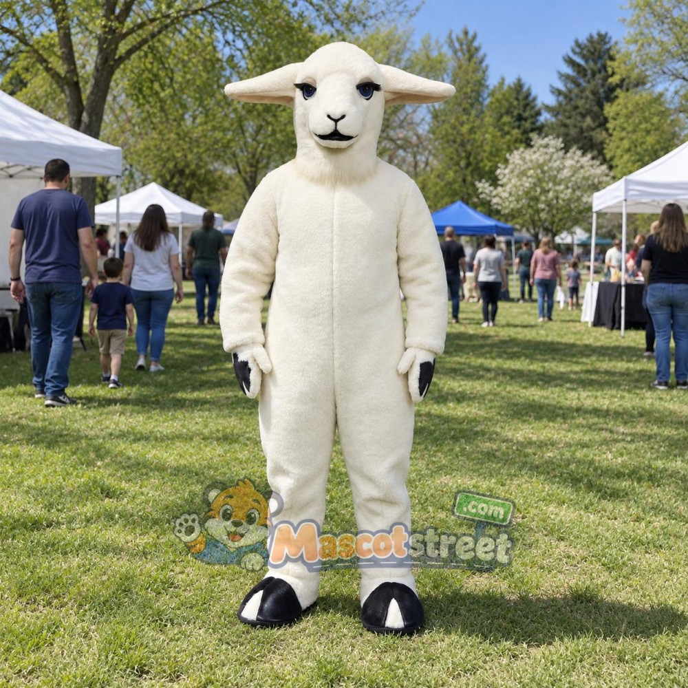 White Goat Mascot Costume White Goat Mascot Costume