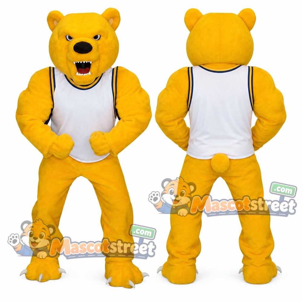 Yellow Bear Mascot Costume with White Shirt Yellow Bear Mascot Costume with White Shirt