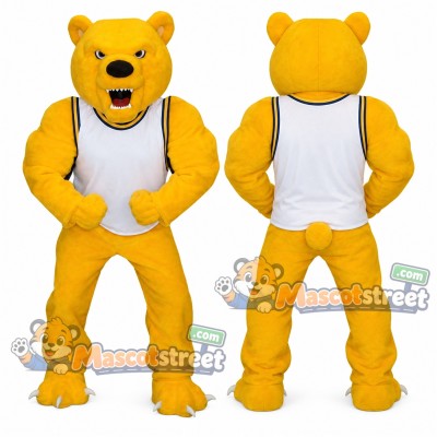 Yellow Bear Mascot Costume with White Shirt Yellow Bear Mascot Costume with White Shirt