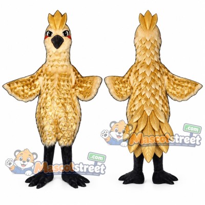 Golden Phoenix Mascot Costume Golden Phoenix Mascot Costume