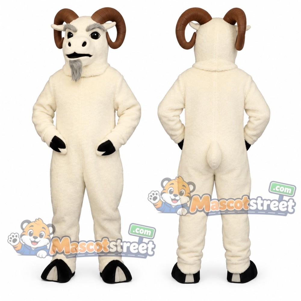 White Ram Mascot Costume White Ram Mascot Costume