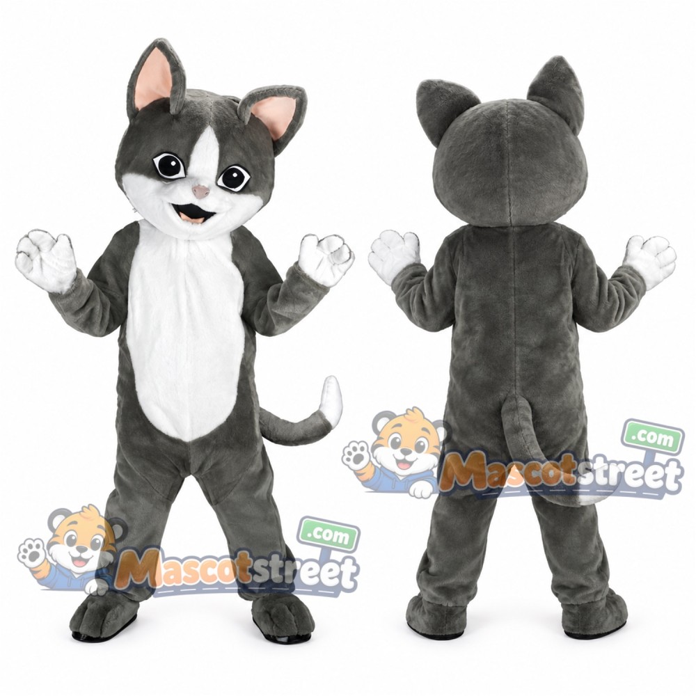 Gray Cat Mascot Costume Gray Cat Mascot Costume