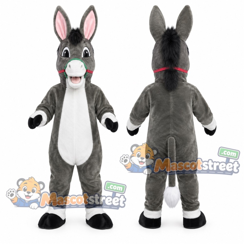 Gray Donkey Mascot Costume Gray Donkey Mascot Costume