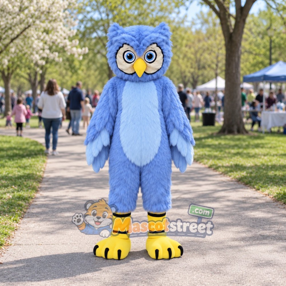 Blue Owl Mascot Costume Blue Owl Mascot Costume