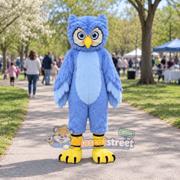 Blue Owl Mascot Costume